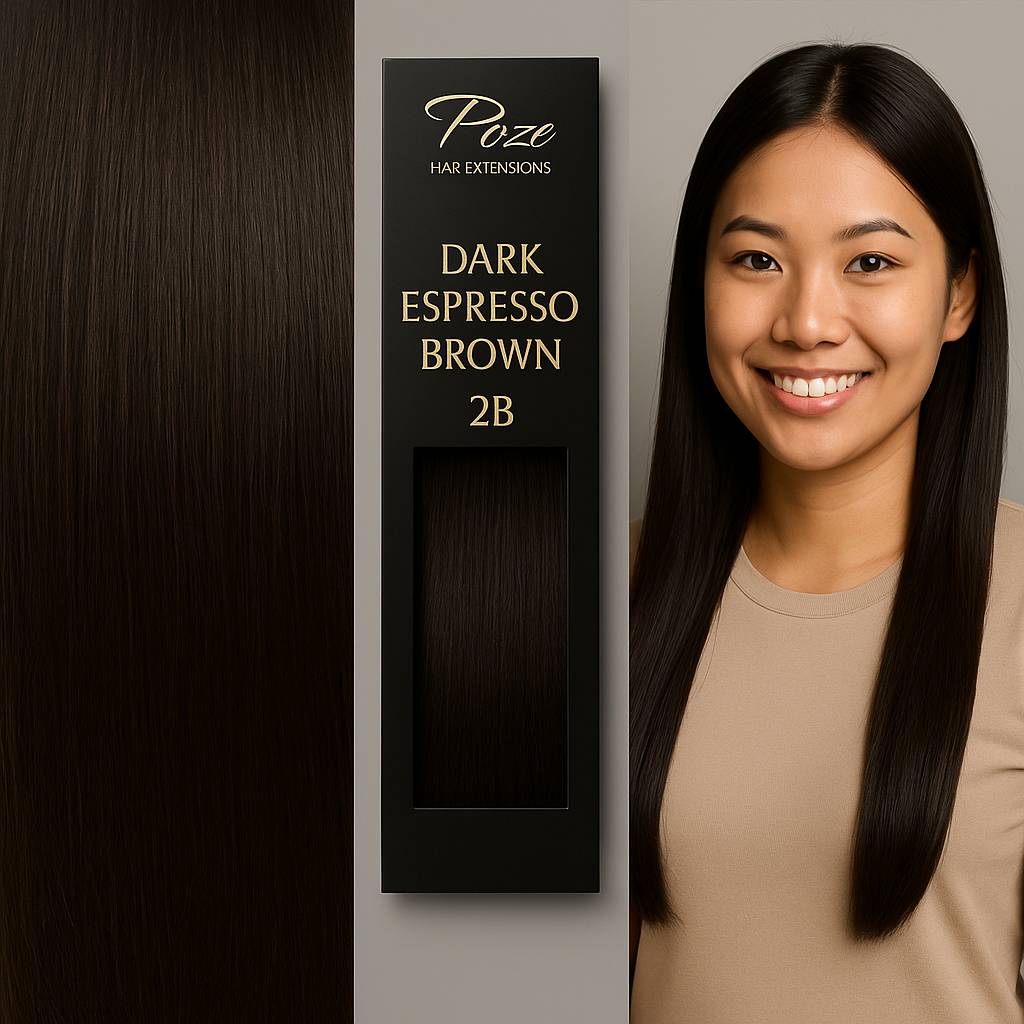 Poze Standard Wire & Clip Extensions - 2B Mørk Espresso Brun