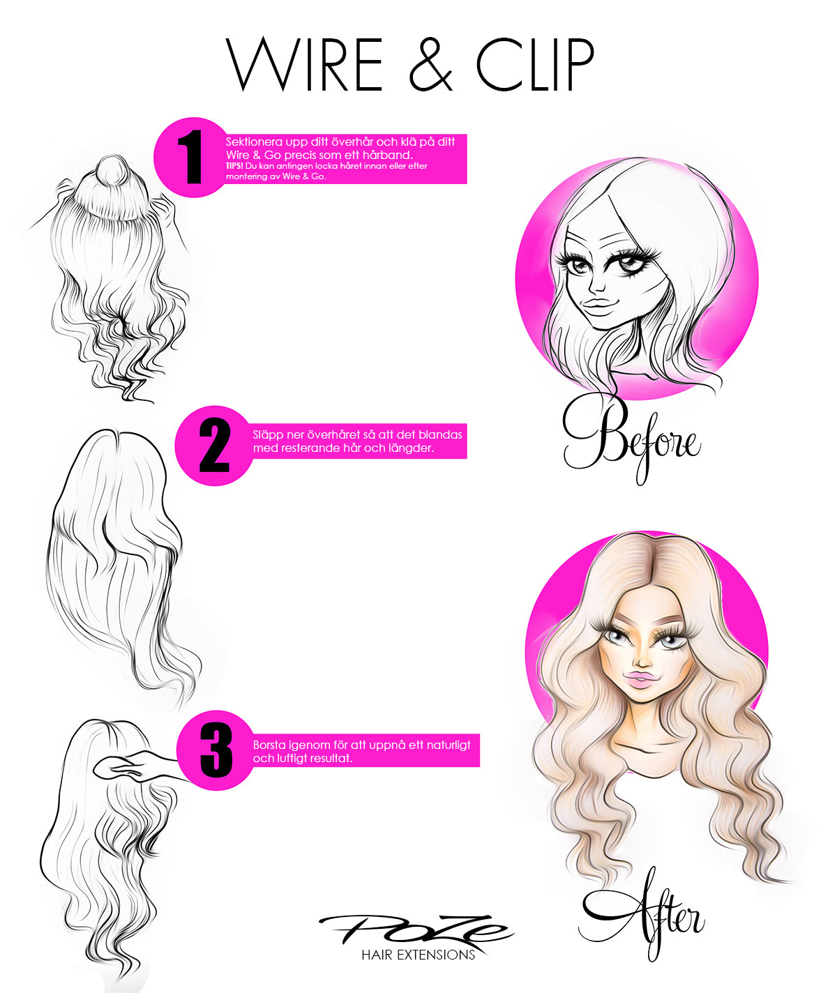 Poze Standard Wire & Clip Extensions - 10BS/12AS Skitten Titan Blanding