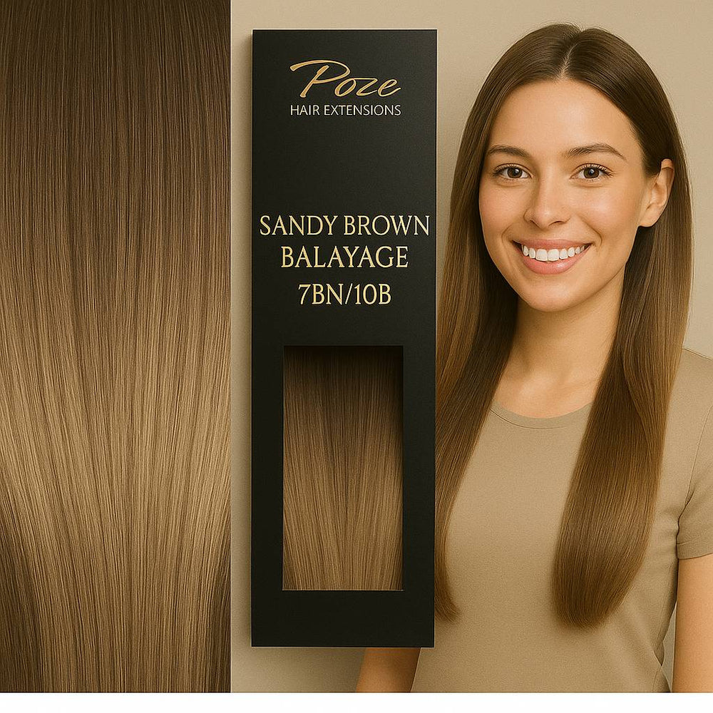 Tape On Løshår Standard - 7BN/10B Sandbrun Balayage