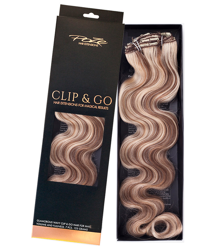 Poze Standard Bølgete Clip & Go Hårforlengelser - 8A/10NV Askeblanding